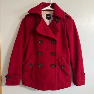 Gap Red Pea Coat Size XS